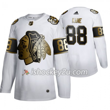 Mænd NHL Chicago Blackhawks Trøje Patrick Kane 88 Adidas 2019-20 Golden Edition Hvid Authentic